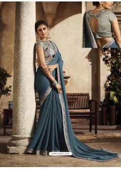 Pigeon Art Silk Embroidery Party Wear Saree