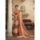 Light Orange Art Silk Embroidery Party Wear Saree