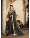 Carbon Art Silk Embroidery Party Wear Saree