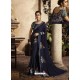 Navy Blue Art Silk Embroidery Party Wear Saree