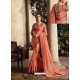 Glorious Peach Art Silk Embroidery Party Wear Saree