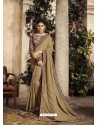 Camel Art Silk Embroidery Party Wear Saree