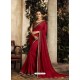 Wine Art Silk Embroidery Party Wear Saree