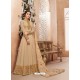 Light Beige Real Georgette Embroidered Designer Anarkali Suit