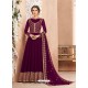 Purple Real Georgette Embroidered Designer Anarkali Suit