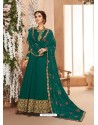 Teal Real Georgette Embroidered Designer Anarkali Suit