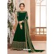 Dark Green Real Georgette Embroidered Designer Anarkali Suit