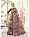 Purple Kanjivaram Art Silk Zari Woven Worked Saree