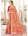 Crimson Kanjivaram Art Silk Zari Woven Worked Saree