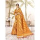 Mustard Kanjivaram Art Silk Zari Woven Worked Saree