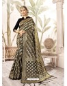 Black Kanjivaram Art Silk Zari Woven Worked Saree