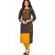 Carbon And Yellow Rayon Hand Worked Kurti