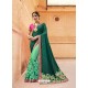 Dark Green And Green Silk Embroidered Party Wear Saree