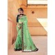 Feminine Sea Green Silk Embroidered Party Wear Saree