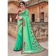 Jade Green Silk Embroidered Party Wear Saree