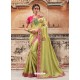 Khaki Silk Embroidered Party Wear Saree