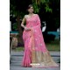 Light Pink Banarasi Silk Zari Worked Designer Saree