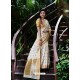 Cream Banarasi Silk Zari Worked Designer Saree