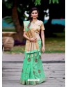 Jade Green Banarasi Silk Zari Worked Designer Saree