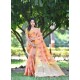 Light Orange Banarasi Silk Zari Worked Designer Saree
