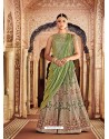 Green Silk Embroidered Designer Wedding Lehenga Choli