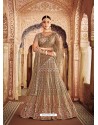 Light Brown Silk Embroidered Designer Wedding Lehenga Choli