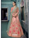 Pink Silk Embroidered Designer Wedding Lehenga Choli