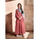 Peach Maslin Readymade Kurti With Dupatta