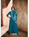 Tealblue Maslin Readymade Kurti With Dupatta