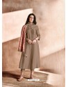 Camel Maslin Readymade Kurti With Dupatta