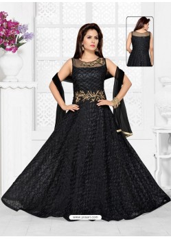 Black Imported Net Designer Party Wear Gown
