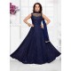 Navy Blue Imported Net Designer Party Wear Gown