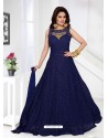 Gorgeous Navy Imported Net Designer Party Wear Gown