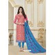 Light Pink Banarasi Jacquard Straight Suit