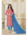 Light Pink Banarasi Jacquard Straight Suit