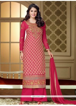 Hot Pink And Cream Brasso Palazzo Suit