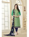 Jade Green Banarasi Jacquard Straight Suit