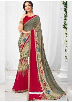 Wonderful Multi Coloured Georgette Printed Saree