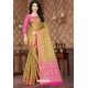 Olive Green Kota Silk Jacquard Worked Designer Saree