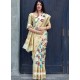 Cream Pure Jamdani Silk Jacquard Worked Designer Saree