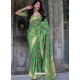 Jade Green Pure Jamdani Silk Jacquard Worked Designer Saree