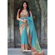 Sky Blue Pure Jamdani Silk Jacquard Worked Designer Saree