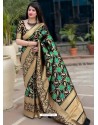 Black Pure Jamdani Silk Jacquard Worked Designer Saree