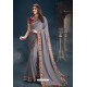 Grey Fancy Georgette Designer Saree