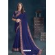 Navy Blue Fancy Georgette Designer Saree