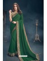 Dark Green Fancy Georgette Designer Saree