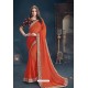 Tomato Red Fancy Georgette Designer Saree