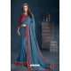 Blue Fancy Georgette Designer Saree