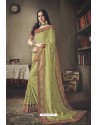 Green Faux Silk Heavy Worked Designer Saree