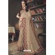 Light Brown Faux Silk Heavy Worked Designer Saree